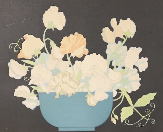 Hall Thorpe (1874-1947), ‘Sweet Peas’, signed in pencil, woodcut, 32 x 35cm